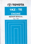 Toyota 1KZ-TE Diesel engine repair workshop manual NEW